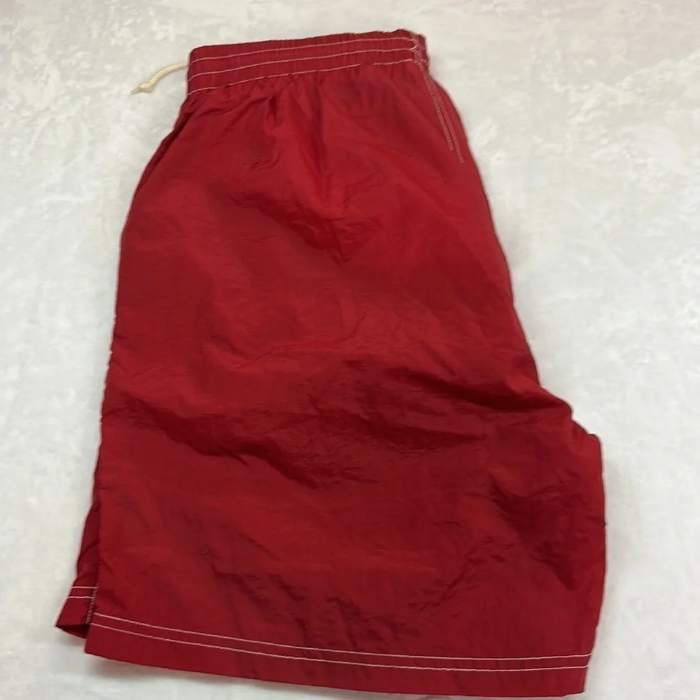 Baja Blue Red Nylon Lined (Polyester) Swim Trunks w/Side Pockets Size M